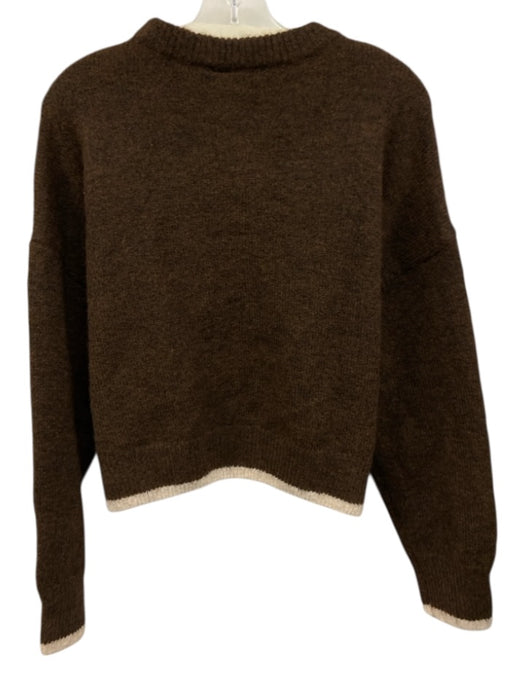 P.E Nation Size S Brown & Cream White Polyester & Wool Blend Knit Sweater Brown & Cream White / S