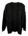 Jenni Kayne Size XS Black Alpaca Blend Cable Knit Button Front V Neck Sweater Black / XS