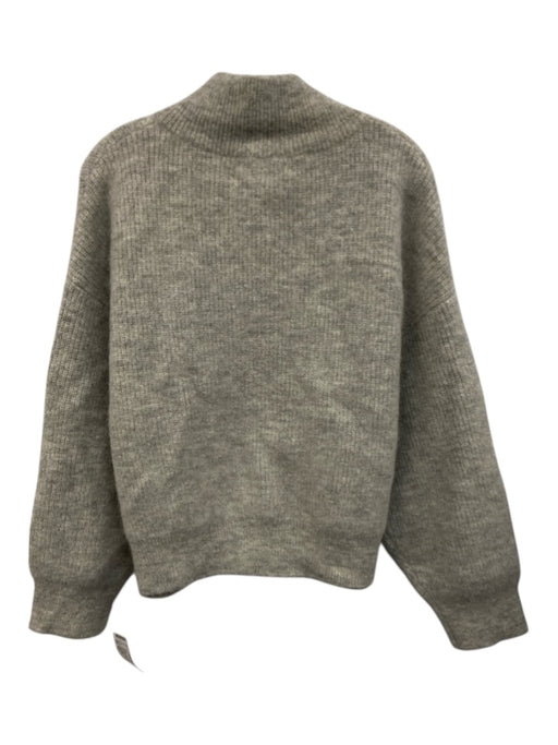 Le Bon Shoppe Size XS/S Light Gray Wool Blend Ribbed Knit Zip Front Jacket Light Gray / XS/S