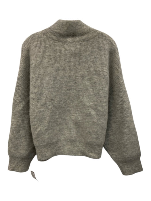 Le Bon Shoppe Size XS/S Light Gray Wool Blend Ribbed Knit Zip Front Jacket Light Gray / XS/S
