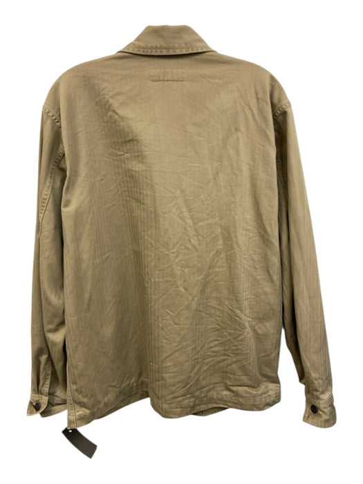 Buck Mason Size M Beige Cotton Herringbone Button Up Shacket Men's Jacket Beige / M