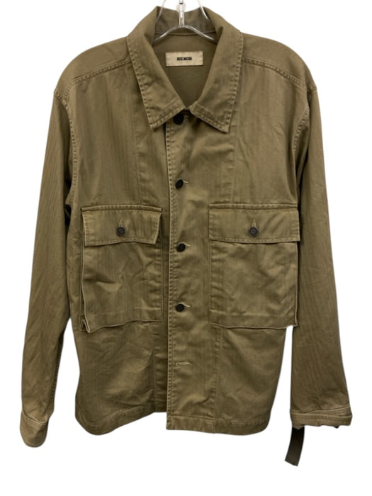 Buck Mason Size M Beige Cotton Herringbone Button Up Shacket Men's Jacket Beige / M