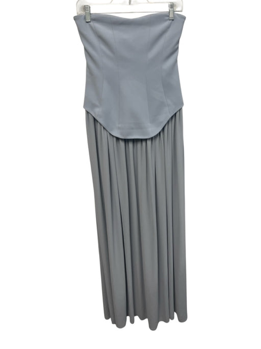 Lovers and Friends Size S Grey Blue Polyester Blend Strapless Drop Waist Dress Grey Blue / S