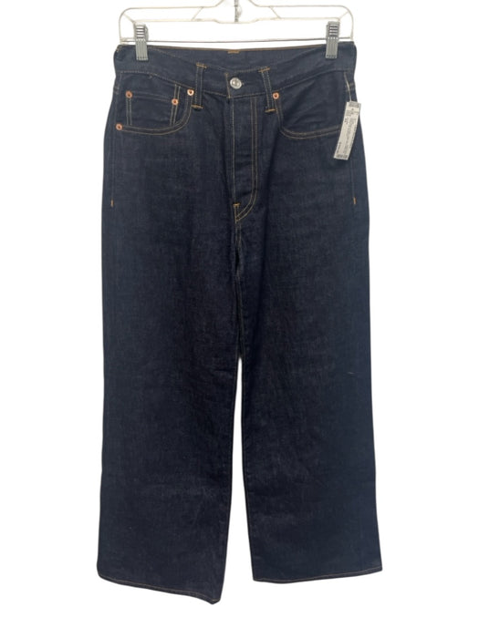 Jet Set Size 25 Dark Wash Cotton High Rise Wide Leg Button Up Pants Dark Wash / 25