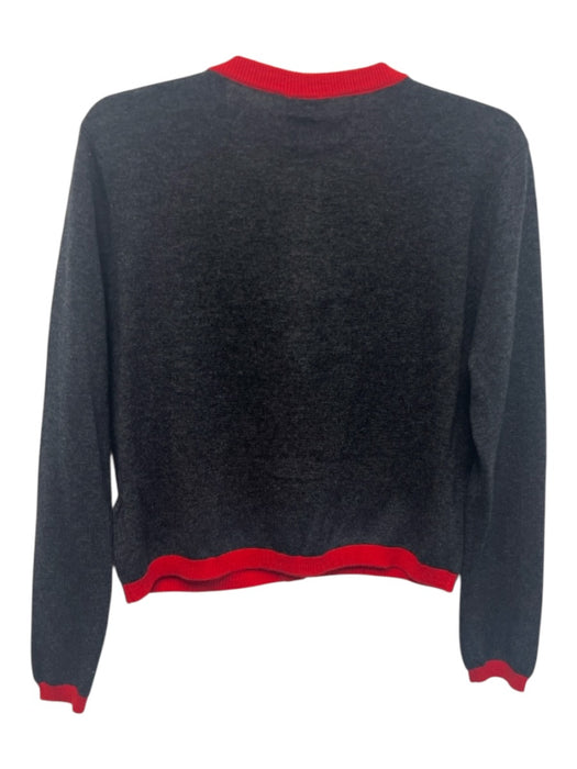 P.E Nation Size S Grey & Red Nylon Blend Ribbed Detail Button Up Cardigan Grey & Red / S
