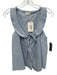 Deiji Studios Size S Blue Cotton Sleeveless Button Up Tie Detail Top Blue / S