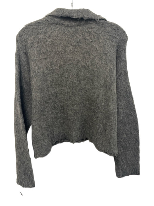 Madewell Size S Grey Acrylic Blend Long V Neck Sweater Grey / S