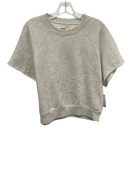 Buck Mason Size Est S Heather Gray 100% Cotton Short Sleeve Sweatshirt Top Heather Gray / Est S