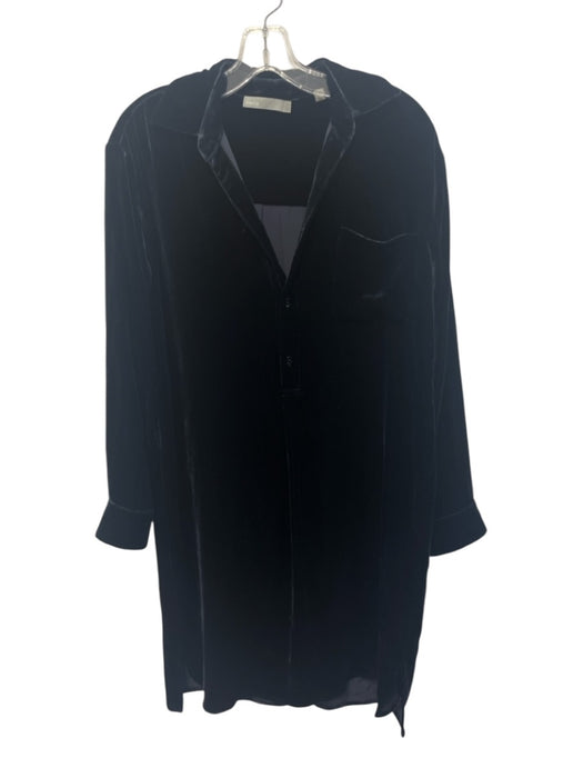 Vince Size S Navy Velvet Long Sleeve Dress Navy / S