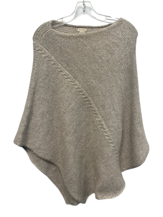 No Brand Size Est M Taupe Wool Blend Knit Poncho Top Taupe / Est M