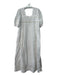 Loeffler Randall Size S White Cotton Seersucker Square Neck Maxi Dress White / S