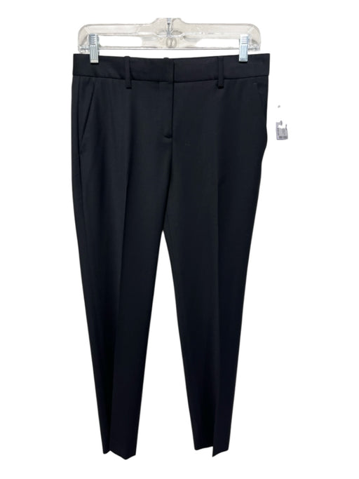 Theory Size 2 Black Wool Blend Mid Rise pleat front Cropped Trouser Pants Black / 2