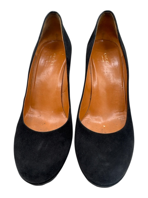 Gucci Shoe Size 40 Black Suede Round Toe Platform Stiletto Pumps Black / 40