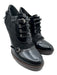 Gucci Shoe Size 10 Black Leather Ponyhair lace up Platform Ankle Booties Black / 10