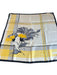 Christian Dior Cream, Black & Yellow Silk Square Abstract Floral Border scarf Cream, Black & Yellow / Large