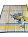 Christian Dior Cream, Black & Yellow Silk Square Abstract Floral Border scarf Cream, Black & Yellow / Large