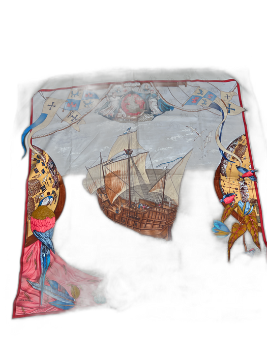 Hermes Multi Silk Christphe Colombus Decouvre L'Ameri By Carl De Parcevaux scarf Multi / Large