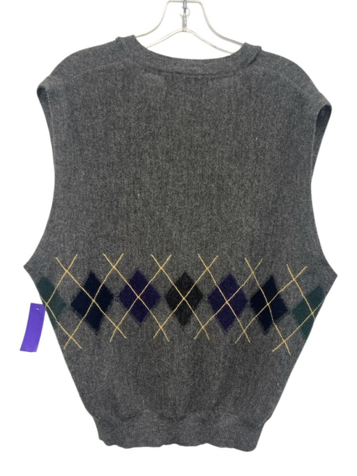 Fairway & Greene Size L Gray Wool Blend Argyle Vest Men's Sweater Gray / L