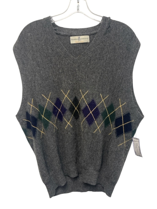 Fairway & Greene Size L Gray Wool Blend Argyle Vest Men's Sweater Gray / L