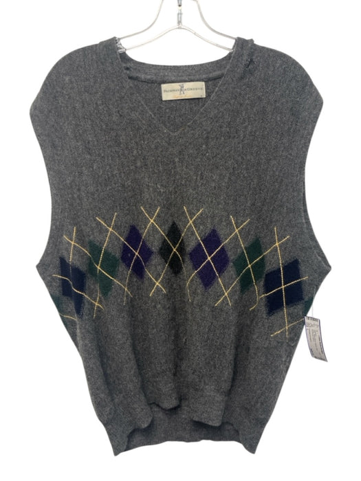 Fairway & Greene Size L Gray Wool Blend Argyle Vest Men's Sweater Gray / L