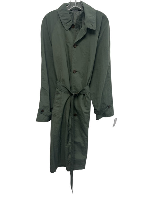 Hammacher Schlemmer Size M Green Synthetic Solid Overcoat Men's Jacket Green / M