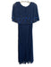 Mac Duggal Size 12 Blue Polyester Beaded Detail Cape Lined Back Zip Gown Blue / 12