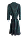 Teri Jon Size 12 Green & Black No Fabric Tag Long Sleeve Splatter Collar Dress Green & Black / 12