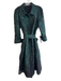 Teri Jon Size 12 Green & Black No Fabric Tag Long Sleeve Splatter Collar Dress Green & Black / 12