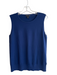 Saks Fifth Ave Size L Navy Blue Viscose Sleeveless Knit Round Neck Stretch Top Navy Blue / L