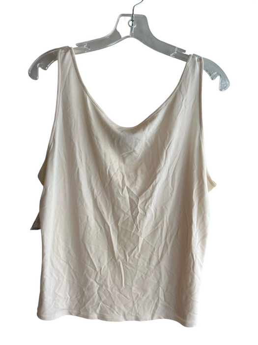 Eileen Fisher Size L Cream Silk Sleeveless solid color Round Neck Tank Top Cream / L