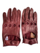 Fratelli Orsini Burgundy Genuine Leather 5 Finger Hole Details Gloves Burgundy