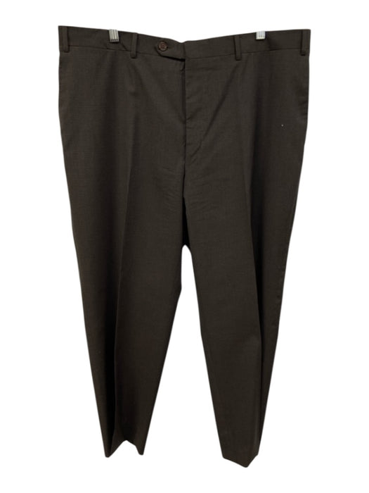 Canali Size 40 Brown Wool Grid Dress Men's Pants Brown / 40