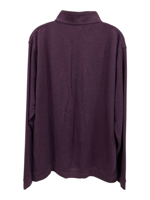 Peter Millar Size XL Plum Synthetic Solid Quarter Zip Men's Long Sleeve Shirt Plum / XL