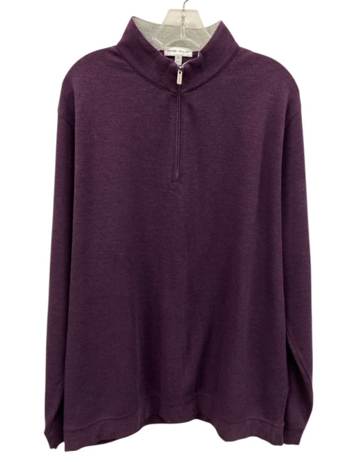 Peter Millar Size XL Plum Synthetic Solid Quarter Zip Men's Long Sleeve Shirt Plum / XL