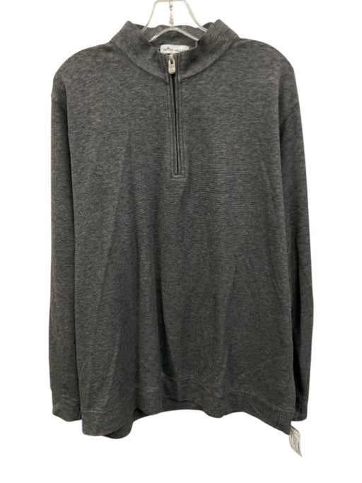 Peter Millar Size XL Gray Cotton Blend Heathered Quarter Zip Long Sleeve Shirt Gray / XL