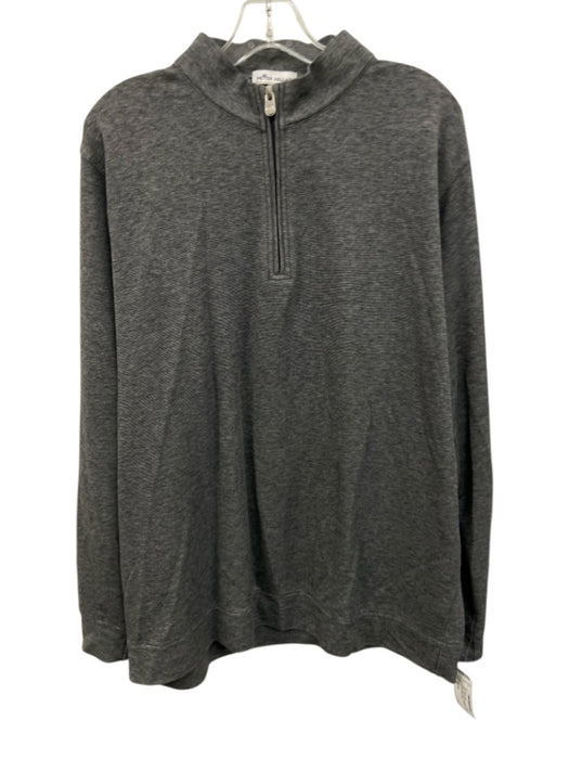 Peter Millar Size XL Gray Cotton Blend Heathered Quarter Zip Long Sleeve Shirt Gray / XL
