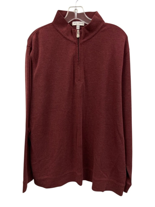 Peter Millar Size XL Red Cotton Blend Solid Men's Long Sleeve Shirt Red / XL
