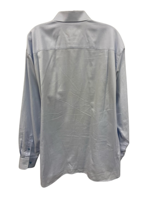 David Donahue Size 17 Light blue Cotton Micro Button up Men's Long Sleeve Shirt Light blue / 17