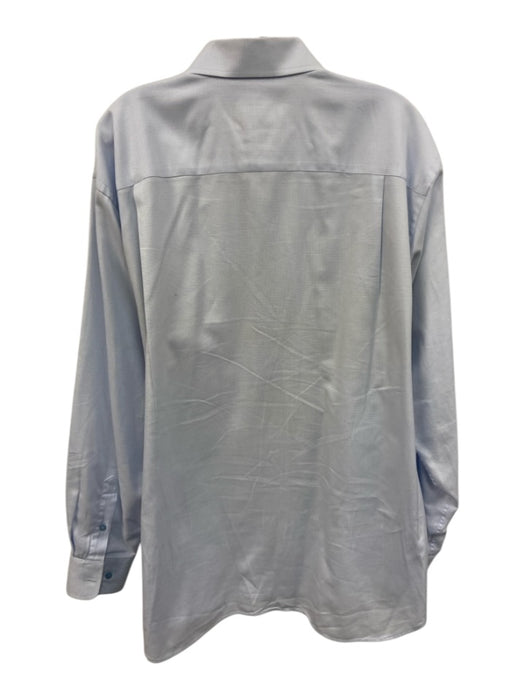 David Donahue Size 17 Light blue Cotton Micro Button up Men's Long Sleeve Shirt Light blue / 17
