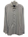 David Donahue Size 17 White & Blue Cotton Grid Button up Men's Long Sleeve Shirt White & Blue / 17