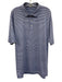 Peter Millar Size XL Blue & White Synthetic Stripe Polo Athleisure Short Sleeve Blue & White / XL