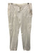 Eileen Fisher Size 4 White Lyocell & Linen Drawstring Waist Cargo Pockets Pants White / 4