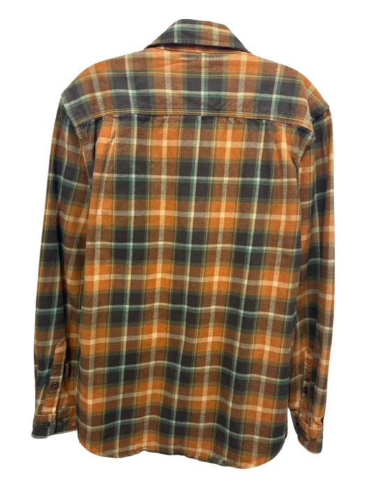 Carhartt Size S Orange & Blue Cotton Plaid Button Up Flannel Long Sleeve Shirt Orange & Blue / S