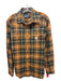 Carhartt Size S Orange & Blue Cotton Plaid Button Up Flannel Long Sleeve Shirt Orange & Blue / S