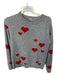 Philosophy Size S Gray & Red Cahsmere Long Sleeve Hearts Sweater Gray & Red / S