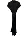 Tadashi Size 8 Black Rayon & Nylon Short Sleeve High Neck Fabric Block Dress Black / 8