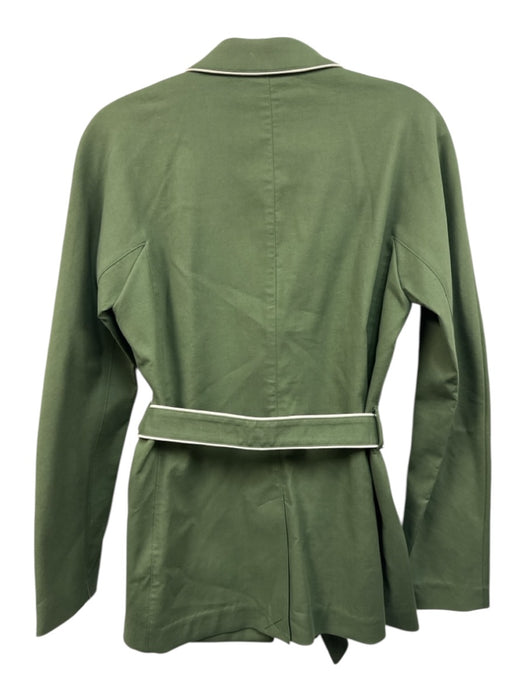 Worth Size 6 Green & White Cotton & Elastane Slim Straight Trouser Pant Set Green & White / 6