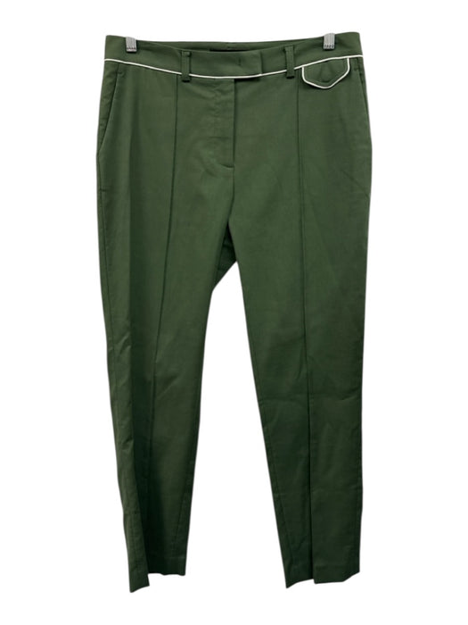 Worth Size 6 Green & White Cotton & Elastane Slim Straight Trouser Pant Set Green & White / 6