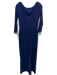 Chiara Boni Size 44 Navy Polyamide & Elastane 3/4 Sleeve V Neck pleats Maxi Gown Navy / 44
