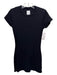 DDAM Size M Black Tencel & Cotton Short Sleeve Body Con Mini T Shirt Dress Black / M